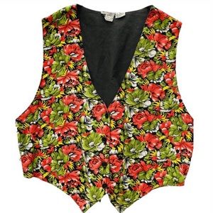 90s vintage floral vest